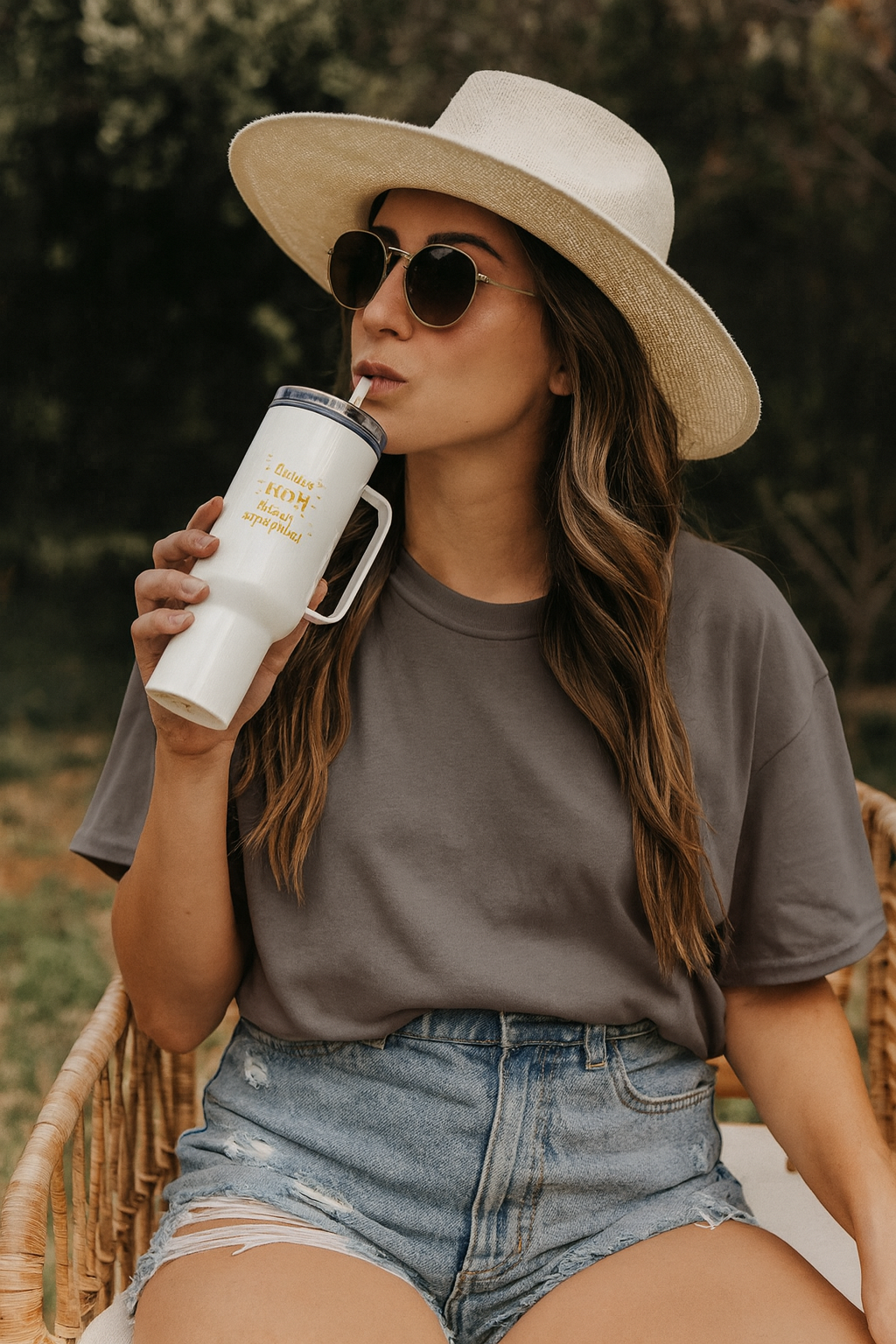 Travel mug with a handle "Hero"